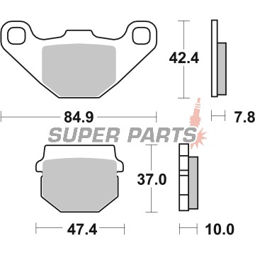 Накладки -BREMBO- 07HO1118, Adly 50-125 / Aprilia 50-125 / Bombardier 200 / CPI 50 / Honda 80 / Hyosung 50-110 / Kawasaki KX-KDX-KMX / KTM SX 60-65 / Peugeot 50-100 / PGO 50-90 / Piaggio 50 / Polaris 50-200 / Simson 50-125 / Suzuki 50-100