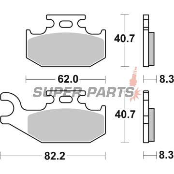 Накладки -BREMBO- 07GR74SD, Suzuki KingQuad 400, 450, 500, 700, 750 (2005-2013)