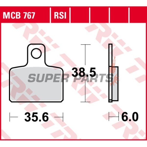 Накладки -TRW- MCB767, Gas Gas Randonne 125, Husqvarna CR 50 (2011-2012), SM 50 (2011)