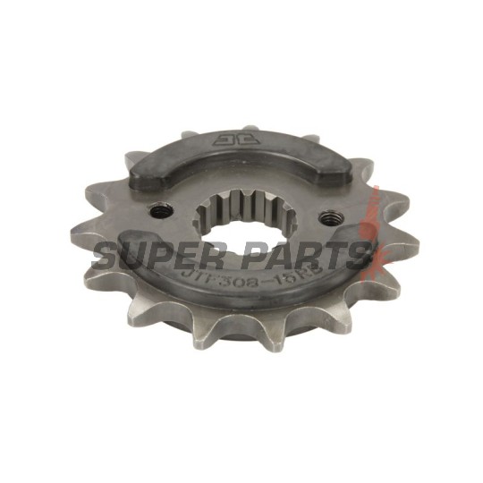 Преден пиньон -JT- JTF308,15RB, 15 зъба, с гумен демпфер, Aprilia Pegaso 650 2007-2009, Pegaso 660 2005-2009, Derbi Mulhacen 660 2007-2012, Honda FMX 650 2004-2008, FX 650 1999-2001, NX 650 1988-2001, SLR 650 1997-1998, Suzuki GSX-R 1100 1989-1994