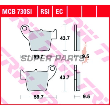 Накладки -TRW- MCB730SI, Aprilia MXV, Honda CR/CRE/CRF/CRM - 125-500cc, 2000-2014