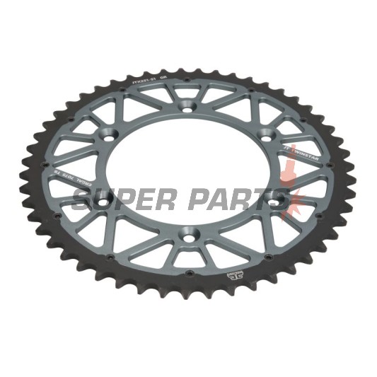 Заден пиньон -JT- JTX251,51GR, 51 зъба, сив, хибриден, Yamaha FX 250 2016-2018, TT-R 230 2005-2017, WR 250 1999-2020, WR 400 1999-2002, WR 426 2001-2002, WR 450 2003-2020, YZ 125/250 1999-2020, YZ 400 1999, YZ 426 2000-2002, YZ 450 2003-2020