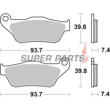 Накладки -BREMBO- 07065XS, MBK Skycruiser 125 / Yamaha X-Max 125 250 (2010-2018)