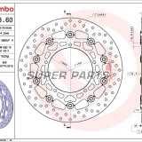 Спирачен диск -BREMBO- 78B40860, Yamaha FZ8 / Fazer 800 (N / S / ABS), YZF-R1 1000