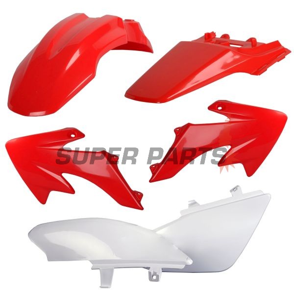 Пластмаси комплект -POLISPORT- червено/бяло HONDA CRF 50 2004-2021