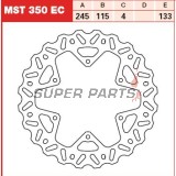 Спирачен диск -TRW- MST350EC, 245mm, Yamaha WR125/250/250F/426F/450F + YZ125/250/250F/450F/FX/X (2001-2020)