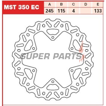 Спирачен диск -TRW- MST350EC, 245mm, Yamaha WR125/250/250F/426F/450F + YZ125/250/250F/450F/FX/X (2001-2020)