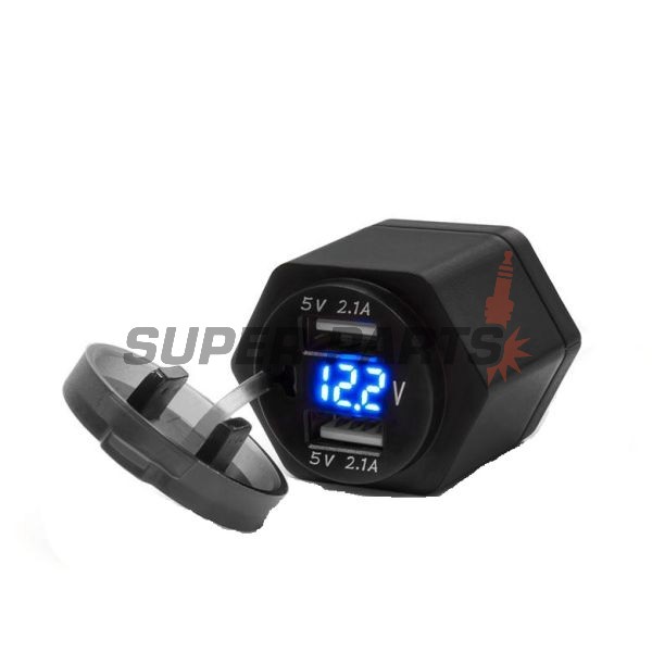 USB адаптер -4 RIDE- 12V, 2xUSB (2.1A), BMW, TRIUMPH (connector DIN ISO 4165)