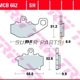 Накладки -TRW- MCB662SH, Kawasaki ER-6F/ER-6N 650, GPZ1100, Versys 650, Z/Z1000/Z750, Zephyr, ZRX400, ZX-6R/9R/10R, ZZR600 (1993-2018)