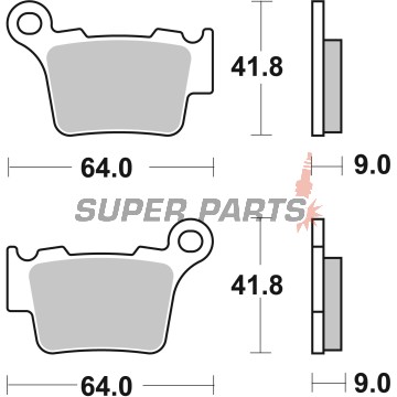 Накладки -BREMBO- 07BB27TT, BMW G450X 2008 / Husqvarna CR125, SM450R-RR, SM510R, TC250-510, TE250-510, WR125 2005-2011 / KTM EXC, EXC-F, MX, SMR, SX, SX-F 125-560 2000-2011 / SWM MC250S, RS125R-340S, SM125R 2016