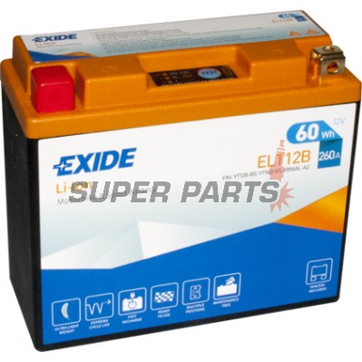 Акумулатор -EXIDE- ELT12B, 60Wh (5Ah), 12V, Lithium-ion