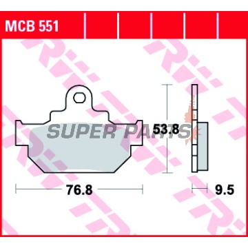 Накладки -TRW- MCB551, Aprilia Tuareg 125 Rally (1991), Suzuki DR 600/650 Dakar & SE (1985-2017), LS 650 Savage (1993-2000), RM 250 (1986-2004)
