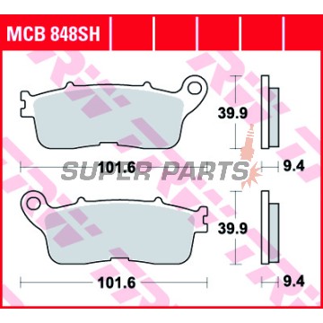 Накладки -TRW- MCB848SH, Honda VFR1200F DCT V4 (2012-2013)