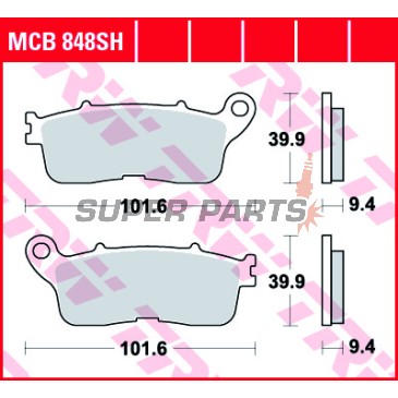Накладки -TRW- MCB848SH, Honda VFR1200F DCT V4 (2012-2013)