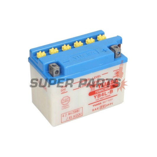 Акумулатор -YUASA- YB4L-B + ELEKTROLIT, 4Ah 12V