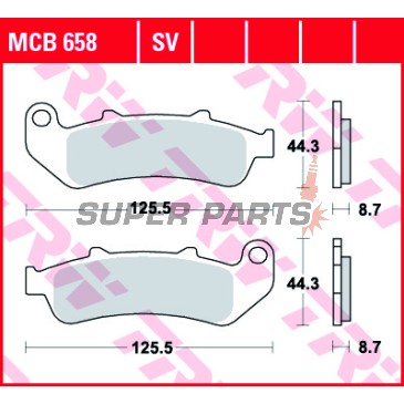 Накладки -TRW- MCB658, Honda CBR 1000F (1993-2000)