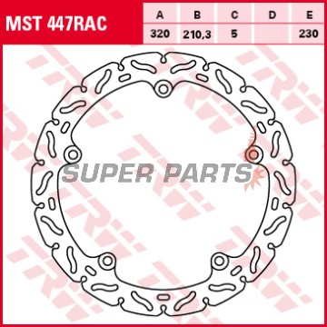 Спирачен диск -TRW- MST447RAC, 320mm, Honda Integra 700/750 DCT + NC700S/NC700X/NC750X + NM4 Vultus 750 (2012-2016)