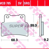 Накладки -TRW- MCB785SV, Aprilia Mana, RS, Shiver, Dorsoduro; Yamaha MT, YZF-R125 - 125, 750, 850, 900, 1200cc, 2007-2017