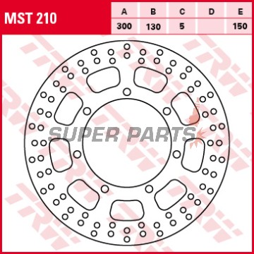 Спирачен диск -TRW- MST210, 300mm, Kawasaki EN500 Vulcan + VN800 Classic/Drifter + VN1500 Classic Intruder cruiser models (1994-2008)