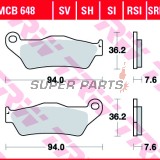 Накладки -TRW- MCB648SI, Alfer 250, Aprilia MX/Mana/Pegaso/RST, ATK Cross/Enduro, BMW G450X/HP2, Ducati Monster, Gas Gas EC, Husqvarna SM/TE/WR, KTM Adventure/EXC/SX, Moto Guzzi Stelvio, Yamaha TT/Majesty