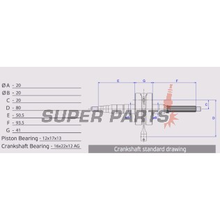 Колянов вал -ATHENA-, Aprilia Mojito 50 2004-2008, Scarabeo 50 2006-2014, Sportcity 50 2008-2010, SR 50 2003-2014, Derbi Atlantis 50 2002-2010, Boulevard 50 2009-2012, GP1 50 2001-2003/2005, Variant 50 2012, Gilera D.N.A 50 2000-2004