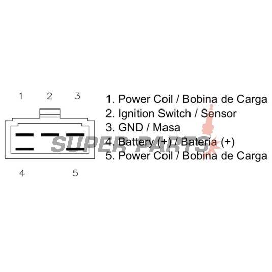 Реле за зареждане -DZE- реле-регулатор, 12V, 12A, KYMCO AGILITY, LIKE, PEOPLE, SUPER 8; MALAGUTI CIAK 50-200 2005-2014