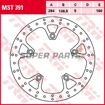 Спирачен диск -TRW- MST391, 294mm, BMW K1200GT (2001-2008)
