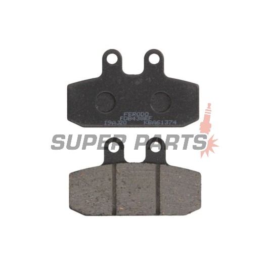 Накладки -FERODO- FDB438EF, Aprilia Atlantic/Scarabeo/Sportcity 125-500, Leonardo 250-300, Tuareg 125-600, Cagiva Blues/Mito/Roadster 50-200, Gilera Dakota/ER/XRT 125-600, Honda NSR/CRM/XL 125, Malaguti Spider Max 500, Peugeot Speedake 50, Sachs Roadster/