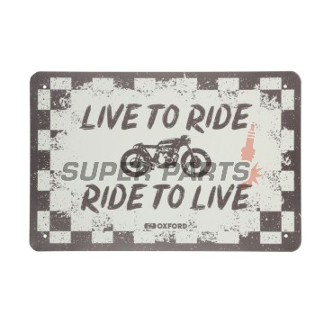 Табела за гараж -OXFORD- Live to Ride, 200x300mm