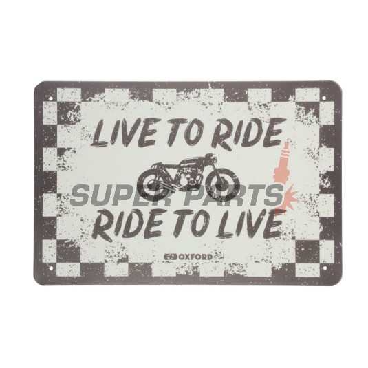 Табела за гараж -OXFORD- Live to Ride, 200x300mm
