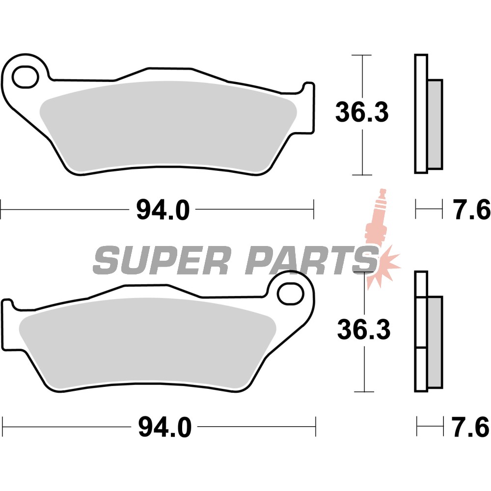 Накладки -BREMBO- 07BB04SX, Aprilia MX/Pegaso/RST, Ducati Monster/Multistrada, Gas Gas EC/Enducross, Husaberg FC/FE, Husqvarna CR/SM/TC/TE/WR, KTM Adventure/EXC/LC4/SX, Yamaha Majesty/TT 1994-2011