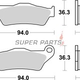 Накладки -BREMBO- 07BB04SX, Aprilia MX/Pegaso/RST, Ducati Monster/Multistrada, Gas Gas EC/Enducross, Husaberg FC/FE, Husqvarna CR/SM/TC/TE/WR, KTM Adventure/EXC/LC4/SX, Yamaha Majesty/TT 1994-2011