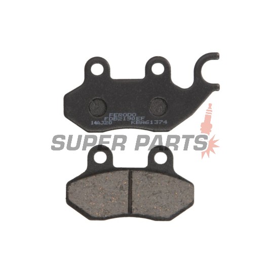 Накладки -FERODO- FDB2190EF, Cagiva Passing/Stella 50-125 1993-1997; Garelli Freeland/Joker/KRS 50-150 2002; Honda Dylan 125 2003-2005; Peugeot Tweet 50-150 2010; PGO T.Rex/PM-X/Charge 50-150 1999-2004; SYM Shark/Red Devil/Jungle 50-125 1997-2005