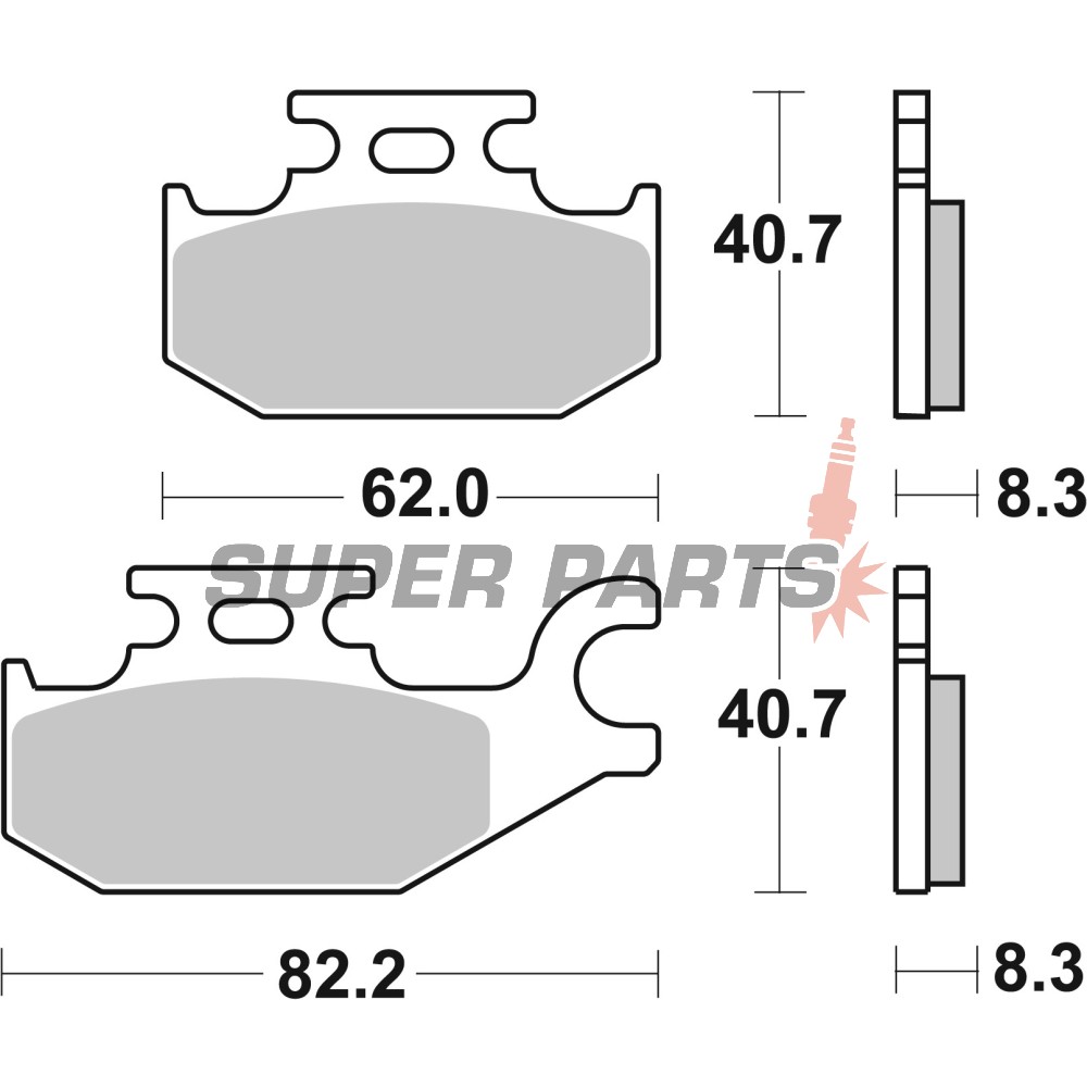 Накладки -BREMBO- 07GR73SD, Suzuki KingQuad LT-A / LT-F 400-750 ATV & 4x4 quad