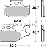 Накладки -BREMBO- 07GR73SD, Suzuki KingQuad LT-A / LT-F 400-750 ATV & 4x4 quad