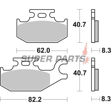 Накладки -BREMBO- 07GR73SD, Suzuki KingQuad LT-A / LT-F 400-750 ATV & 4x4 quad