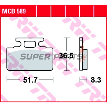Накладки -TRW- MCB589, Honda NH Lead 125, Honda ZB Monkey 50, SYM DD 50
