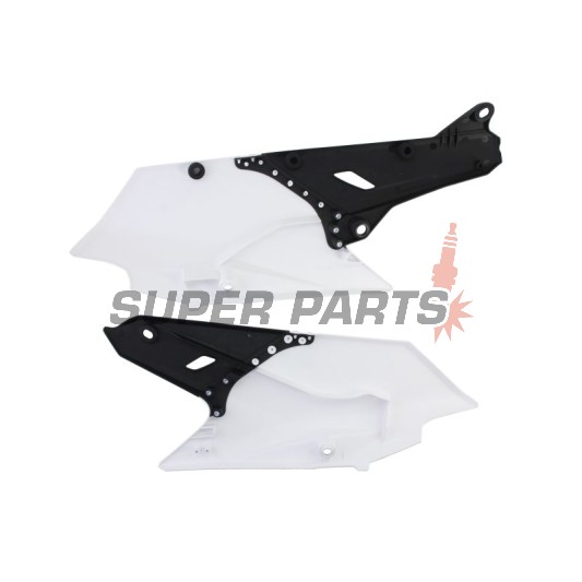 Задни странични пластмаси -POLISPORT- черно/бяло, YAMAHA WR, YZ 250/450 2014-2019