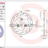 Спирачен диск -BREMBO- 68B40716, Benelli 491, K2, Naked; Beta Ark, Eikon, Quadra; Honda Bali, SJ, Sky; MBK Booster, Stunt, Nitro; Peugeot Buxy, Elyseo, Elystar, Jet Force, Looxor, Ludix, SV, Speedake, Squab, TKR, Vivacity (1990s-2006)