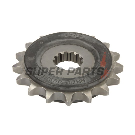 Преден пиньон -JT- JTF580,17RB, 17 зъба, с гумен демпфер, Yamaha FZ 700 1986-1987, FZ 750 1985-1993, FZ6 600 2004-2009, FZR 1000 1987-1995, FZR 750 1987-1992, FZX 700 1986-1987, FZX 750 1986-1997, GTS 1000 1993-2000, YZF 1000 1996-2003