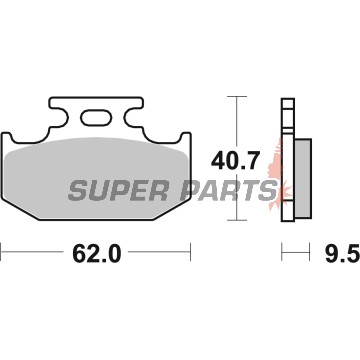 Накладки -BREMBO- 07SU18SD, Kawasaki KX 125/250/500, Suzuki DR 350 / RM 125/250, Yamaha TT 600 / WR 400F / YZ 125/250 (1990-2002)