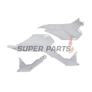 Предни странични пластмаси -POLISPORT- бели (долни), HONDA CRF 110 2013-2018