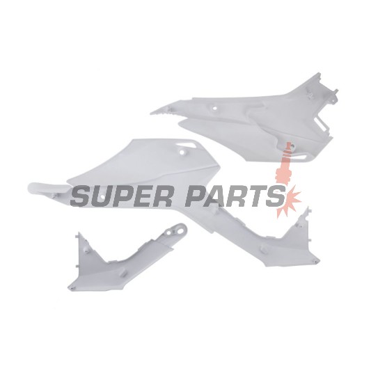 Предни странични пластмаси -POLISPORT- бели (долни), HONDA CRF 110 2013-2018