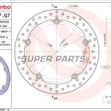 Спирачен диск -BREMBO- 68B407G7, Honda NC 700S / NC 750S / NC 750X / NC 750X DCT / NC 750S DCT (2012-2015)