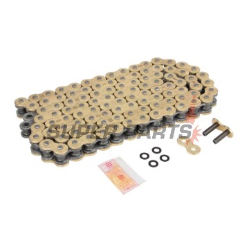 Верига -DID- 525VX3G&B-104, размер 525, 104 звена, усилена, злато/черна
