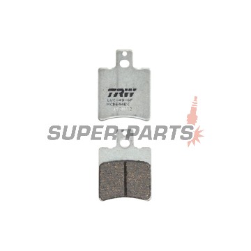 Накладки -TRW- MCB644EC, Aprilia AF1 (1987-1991), RS/SR/Rally (1993-2006), Tuono/SX (2004-2007); Cagiva Aletta/Elefant/Dakar (1981-2000); KTM SX 60/65 (2000-2003); MBK Booster/Nitro/Ovetto (1994-2006); Yamaha Breeze (1995-2012); Piaggio DNA/GTX/Hexagon (1