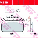 Накладки -TRW- MCB580, Harley-Davidson FLHR / FLHS / FLHT / FLHTC / FLST / FLT / FLTC / FLTR / FXDL 1340 + Honda CB125T / CB125T2 Twin (1978-1998)
