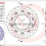 Спирачен диск -BREMBO- 78B40831, Yamaha FZ6 600 / MT-03 320-660 / MT-09 850-900 / XJ6 600 / YZF-R6 600 (2003-2022)