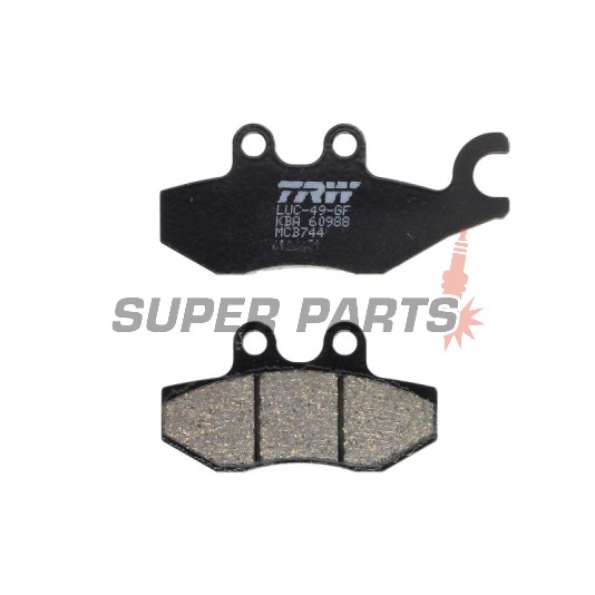 Накладки -TRW- MCB744, Aprilia SR, Sportcity; Derbi Boulevard; Vespa/Piaggio 946, Beverly, Carnaby, Fly, GT, GTS, GTV, Granturismo, Hexagon, Liberty, MP3, Primavera, Skipper, Sprint, Typhoon, X7, X8, X9, X10 (2000-2017)