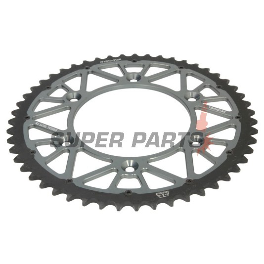 Заден пиньон -JT- JTX210,51GR, 51 зъба, сив, хибриден, Betamotor RR 125 2018-2021, RR 250 2013-2021, RR 400 2013-2016, RR 450 2013-2014, Honda CR 125 1983-2007, CR 250 1984-2008, CR 500 1984-2001, CRF 150 2003-2018, CRF 230 2003-2017
